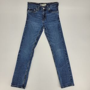 Levi's 502 Regular Taper Jeans Boys Size 14 Blue Wash Cotton Blend Stretch Denim